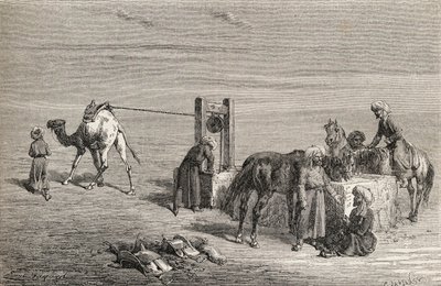 Un pozzo nel deserto tra Samarcanda e Karshi, Uzbekistan da Emile Antoine Bayard