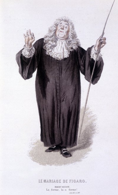 Opera completa di Beaumarchais (1732-1799) di Edouard Fournier. Disegno di Emile Bayard. Ed. Laplace, Sanchez et Cie, Parigi 1876. Questo è Brid