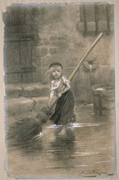Cosette. Illustrazione da I Miserabili di Victor Hugo, 1862 da Emile Antoine Bayard