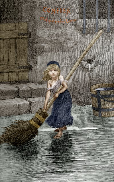 Cosette, illustrazione da "I Miserabili" di Victor Hugo, 1862 da Emile Antoine Bayard