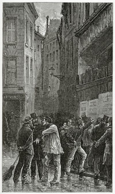 Les Affiches - illustrazione da Histoire d’un crime, XIX secolo da Emile Antoine Bayard