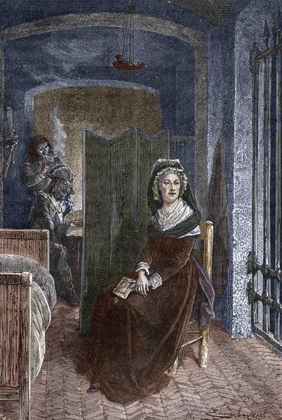 Maria Antonietta rinchiusa nella prigione della Conciergerie a Parigi da Emile Antoine Bayard