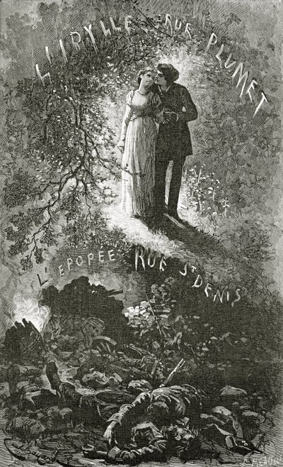 Marius e Cosette, XIX secolo (incisione in bianco e nero) da Emile Antoine Bayard