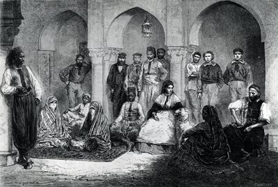 Miss Tinne con il suo personale di casa, Algeri, illustrazione da 