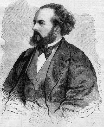Ritratto di Gustave Hippolyte (Gustave-Hippolyte) Roger (1815-1879), tenore francese - disegno di Emile Bayard da Emile Antoine Bayard