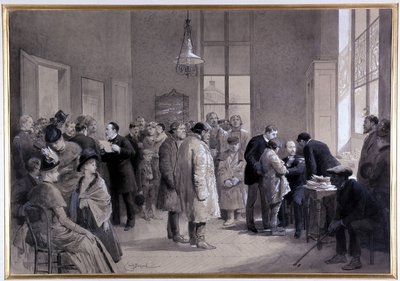 Scene di inoculazione nel laboratorio della Scuola Normale nel 1886 da Emile Antoine Bayard