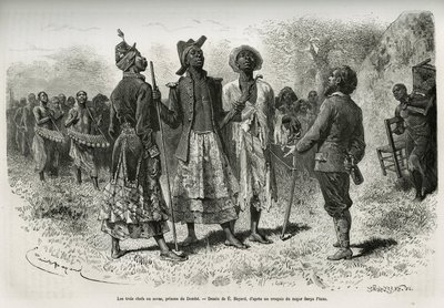 I tre conduttori (o sovas), principi di Dombe (Angola), e il loro seguito di musicisti e cortigiani, che vengono a incontrare l