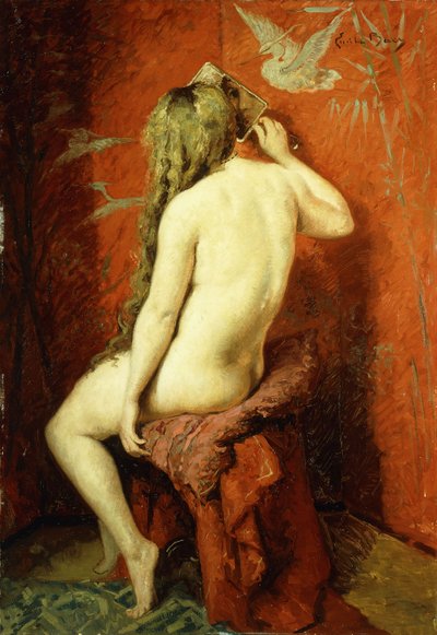 Nudo di spalle; Nu de Dos (olio su tela) da Emile Baes