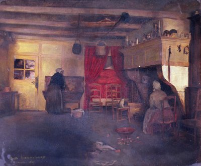 Interno contadino a Damvilliers, 1882 da Emile Bastien Lepage