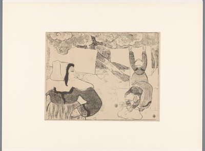 Tre donne bretoni stendono il bucato (Donne bretoni) da Emile Bernard