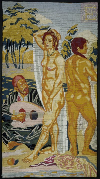 Tableau ricamato; Due bagnanti da Emile Bernard