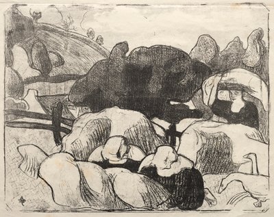 Les Bretonneries: Donne bretoni che fanno i covoni (Bretonnes Faisant les Foins) da Emile Bernard