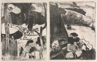 Les Bretonneries: Pagina del titolo (Page de Titre) e Il ritorno dal pellegrinaggio (Le Retour du Pardon) da Emile Bernard