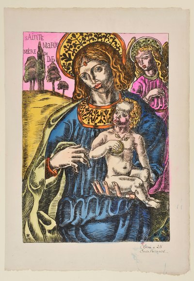 Sainte Marie Mutter Gottes: Die Jungfrau und der Engel mit Nimbus da Emile Bernard