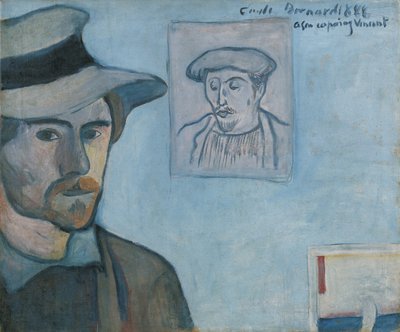Autoritratto con Ritratto di Gauguin, 1888 da Emile Bernard