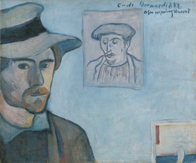 Autoritratto con ritratto di Gauguin da Emile Bernard