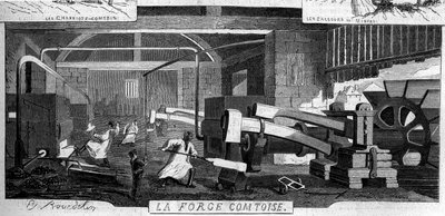 Forges de la Franche Comté: vista interna della fabbrica di Rans, Jura (39) da Emile Bourdelin