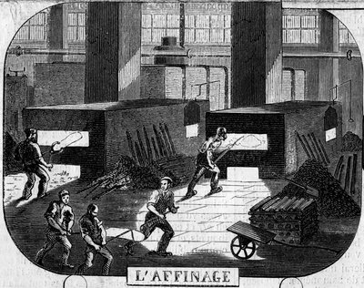 Fucine della Franca Contea: raffinazione con forni a puddler. Fabbrica di Fraisans, Jura (39) da Emile Bourdelin