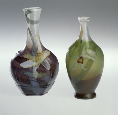 Marqueterie su vetro e vaso inciso c.1900 da Emile Galle