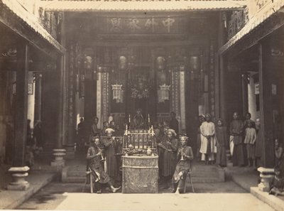 Cerimonia religiosa nella Pagoda Cinese di Cholen, Saigon, Cocincina, 1866 da Emile Gsell