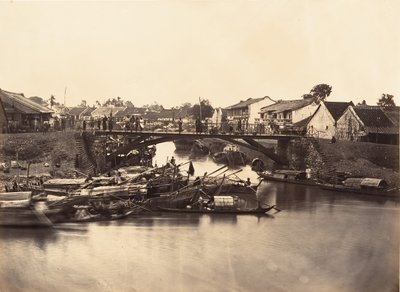 Vue de la Ville Chinoise Cholen Feuille No. 2, Saigon, Cochinchine, 1866 da Emile Gsell