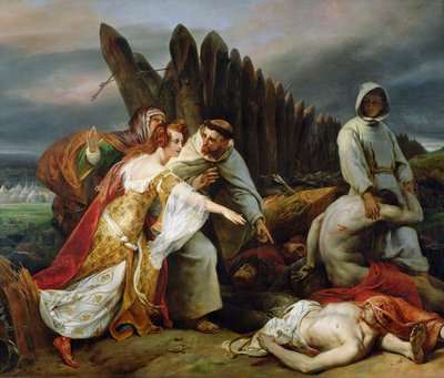 Edith trova il corpo di Harold, 1828 da Emile Jean Horace Vernet