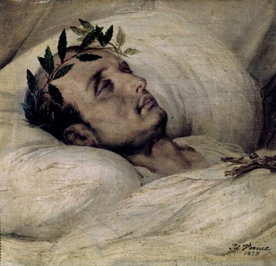 Napoleone I (1769-1821) sul letto di morte da Emile Jean Horace Vernet