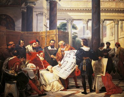 Papa Giulio II ordina a Bramante, Michelangelo e Raffaello di costruire il Vaticano e San Pietro da Emile Jean Horace Vernet