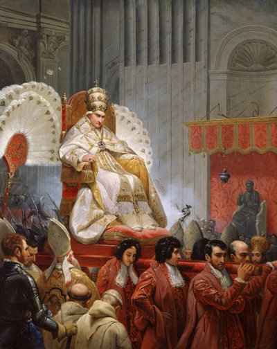Papa Pio VIII (1761-1830) in San Pietro sulla Sedia Gestatoria da Emile Jean Horace Vernet