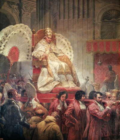 Papa Pio VIII nella Basilica di San Pietro sulla Sedia Gestatoria, 1829 da Emile Jean Horace Vernet