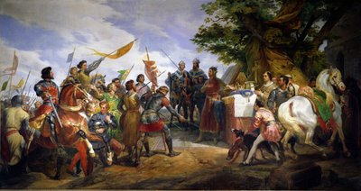 La battaglia di Bouvines, 27 luglio 1214, 1827 da Emile Jean Horace Vernet