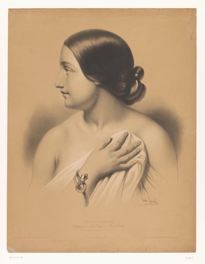 Giovane donna con braccialetto si copre da Emile Lassalle