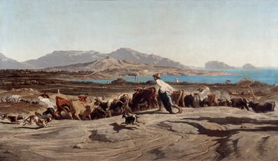 Veduta di Marsiglia, prendendo le Aygalades in una passeggiata - Emile Loubon (1809-1863) da Emile Loubon