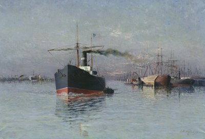 Il grande molo di Dunkerque, 1890 da Emile Maillard