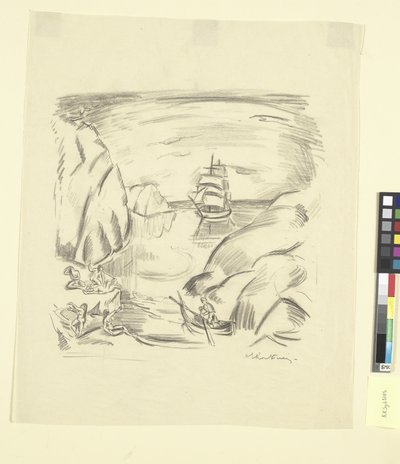 Una Baia con Nave a Vela e Donne che Fanno il Bagno da Emile Othon Friesz