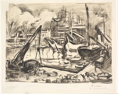 Il bacino del porto di Kattendick ad Anversa da Emile Othon Friesz