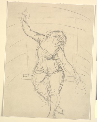 Artista femminile seduta sul trapezio da Emile Othon Friesz