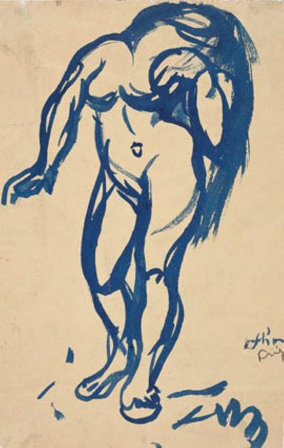 Donna in piedi con i capelli sciolti da Emile Othon Friesz