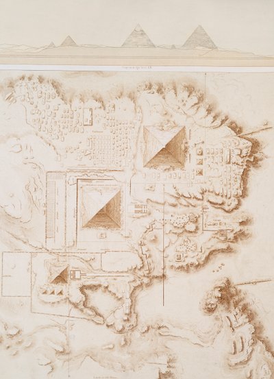 Piano di parte della necropoli di Menfi, altopiano di Giza da Emile Prisse dAvennes