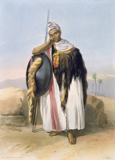 Guerriero di Amhara, Etiopia, illustrazione da 