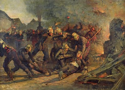 Morte del tenente colonnello Froidevaux (1850-87) dei vigili del fuoco di Parigi, 1887 da Emile Renard