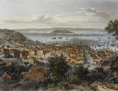 Veduta di San Francisco, California, USA. Incisione ... (incisione) da Emile Rouargue