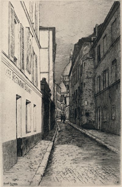 Rue St Rustique, Montmartre, 1915 da Emile Rousseau