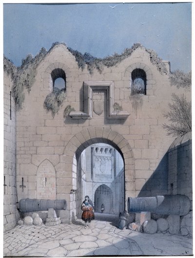 Vista della porta del boulevard. Mont Saint Michel da Emile Sagot