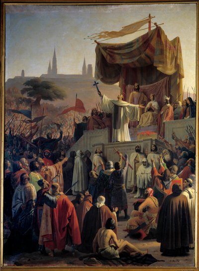 San Bernardo di Chiaravalle predica la Seconda Crociata alla presenza del re Luigi VII e della regina Eleonora d