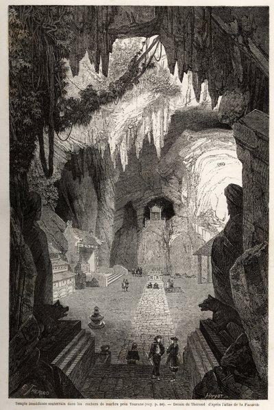 Tempio buddista sotterraneo nelle rocce di marmo vicino a Tourane da Emile Theodore Therond