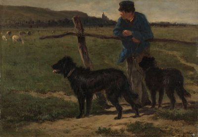 Contadino con cani da Emile van Marcke de Lummen