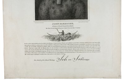 John Sakeouse, un nativo di Jacob Sound, Groenlandia, il primo eschimese noto per essere stato in questo paese, 1816 da Emilia Anderson