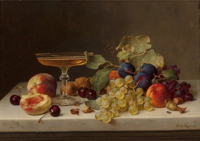 Natura Morta con Frutti Estivi e Champagne, 1875 da Emilie Preyer