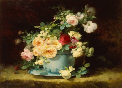 Rose in una ciotola di porcellana blu e bianca da Emilie Vouga